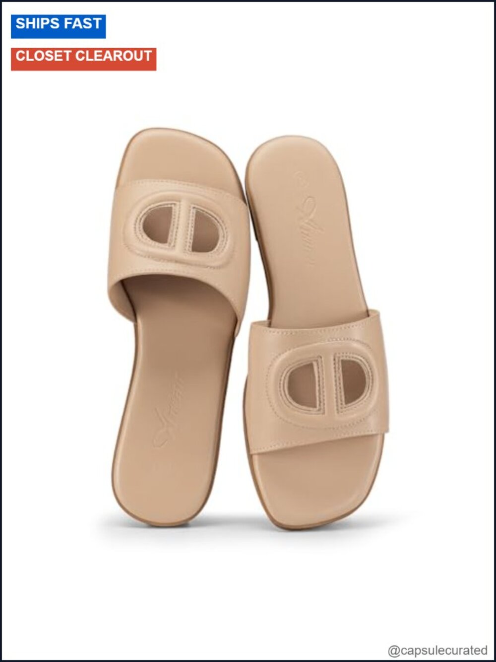 Slip On Square Toe Slide Sandals Women Comfortable Flat Sandals